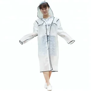 Image of More thick White or clear pvc raincoat with buttons
