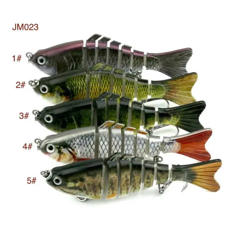 

Toplure 4\"Multi Jointed Fishing Lure Life-like Minnow Hard Lure JM023, 5 colors as picture