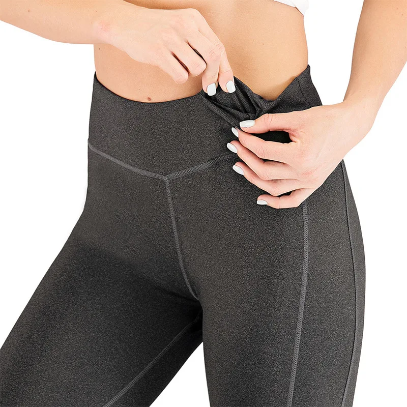 

90% polyester 10% spandex yoga pants with pockets wholesale high waisted workout leggings sport wears women