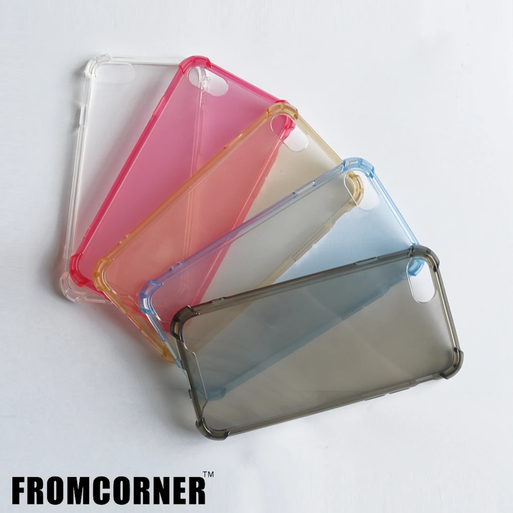 

Factory free shipping four corner thicken shockproof clear flexible soft TPU no-slip protect cover phone case for iphone 7 8