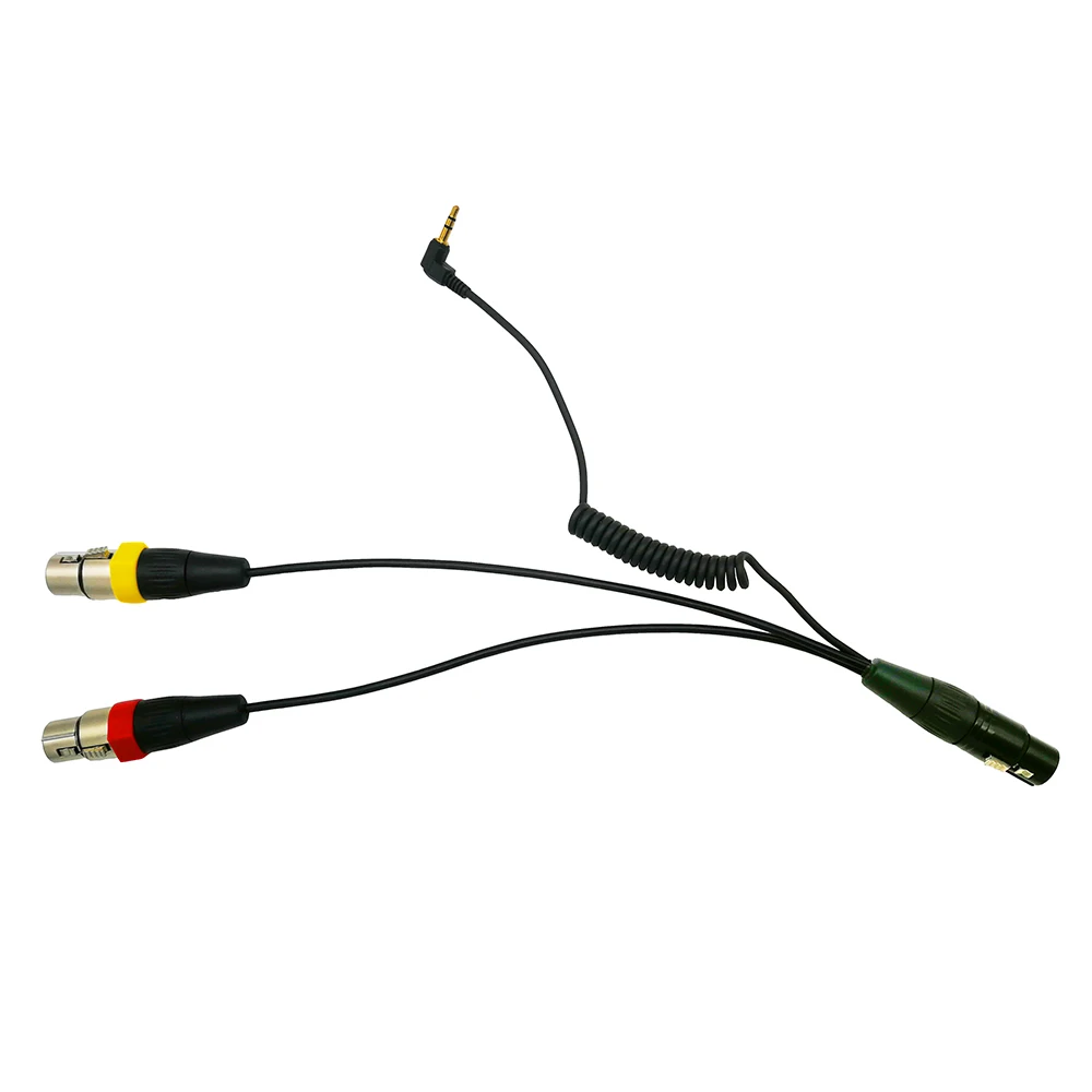

3Pin XLR cable 7pin xlr male to female microphone coiled cable spring with 3.5mm mono jack stereo plug cables, Black
