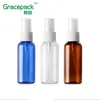 50ml amber blue clear white round shape PET plastic perfume atomizer spray bottle manufacturer