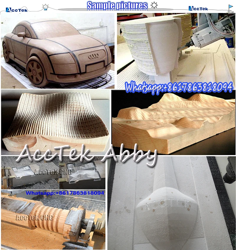 AKM1325- 4axis disc type 10pcs auto tool changer professional 4 axis cnc router with rotary device