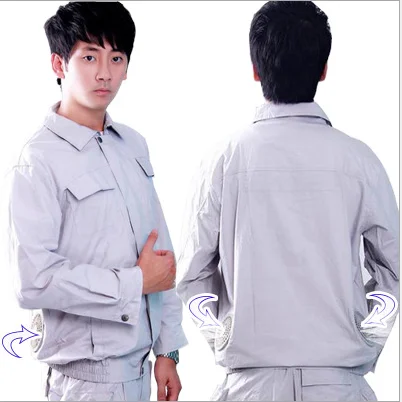 

hot summer 2019 new breathable 7.4v input fan cooling jacket with uv proof for worker fisher, Gery