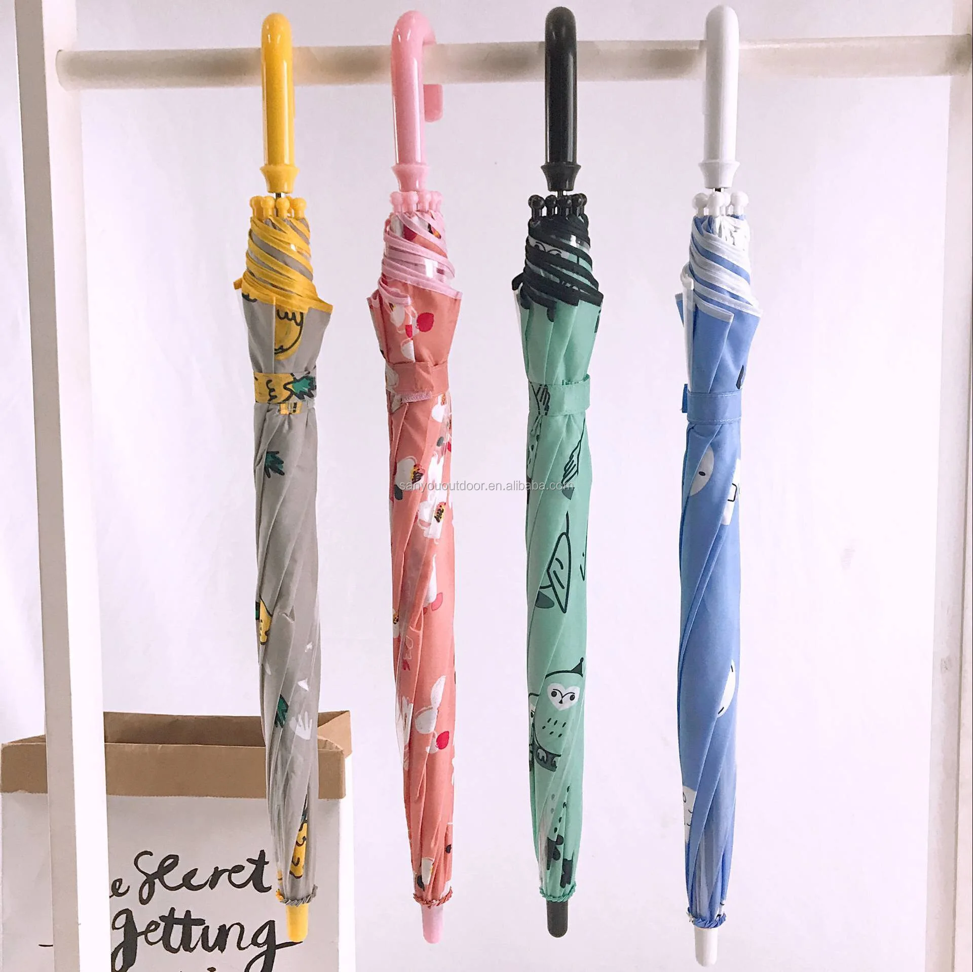 Cheap Children Umbrella Colorful Cute Pineapple Pattern Print Kids