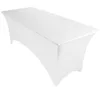 6 FT Fitted Polyester Rectangular Table cloth Stretch Wedding Spandex Table Cloth For Standard Folding Tables