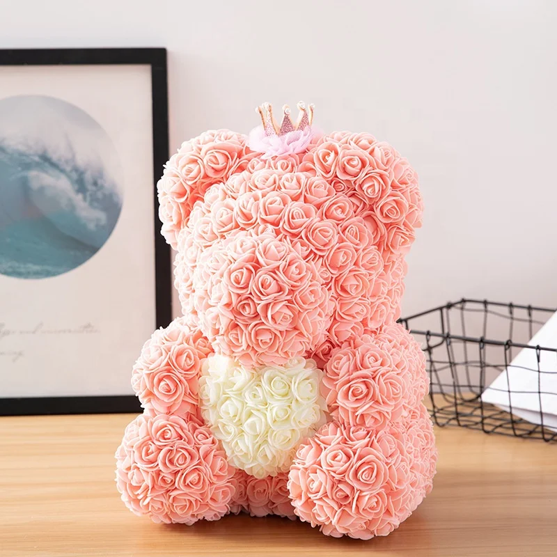 rose petal teddy bear