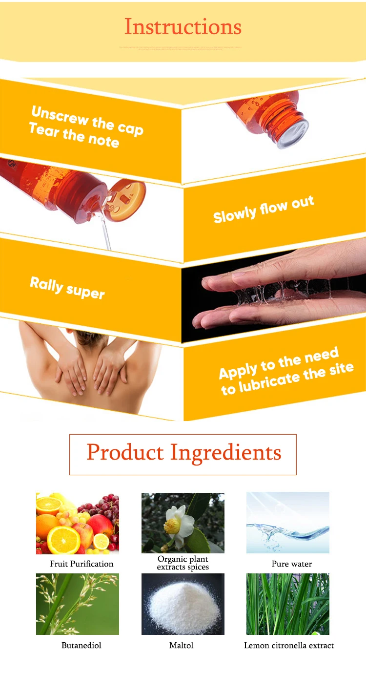 Healthy Flavored Lubricant Vagina Gel For Sexual Weeknesss Penis