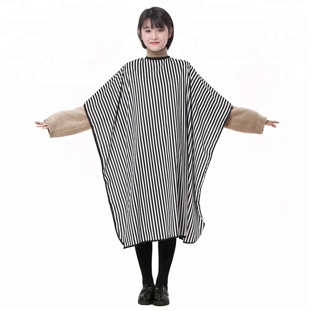

Polyester Stripe Hairdressing Cape Salon Hair Cutting Cape Fabric Barber Gown Wholesale
