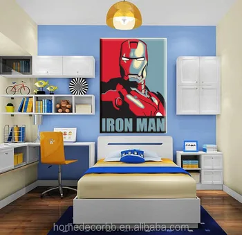 Iron Man Cartoon Poster Sample Picture Of Canvas Painting For Kids Bedroom Decorative Giclee Wall Art Printed Custom Buy Sample Picture Of Canvas