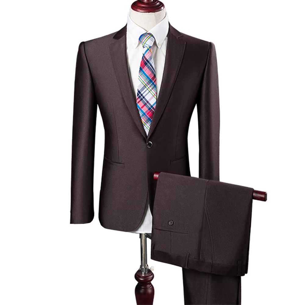 

2 Pieces Custom Made Notch Lapel Men's Formal Suit