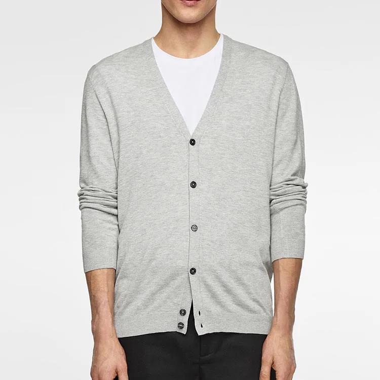 

Solid Color V Neck Knit No MOQ Sweater Cardigan Men