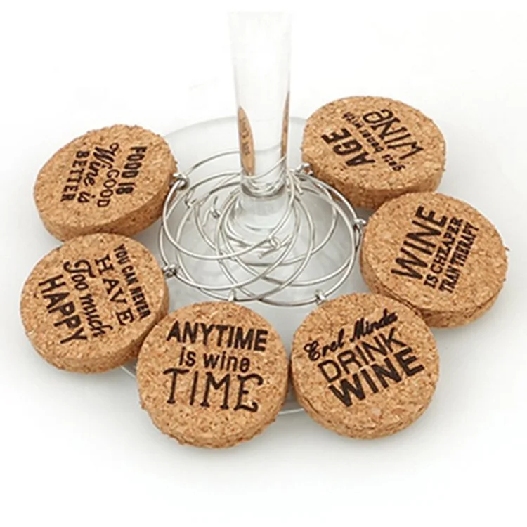 

2022 Unique Design Wholesale Cork Wine Charms, Brown