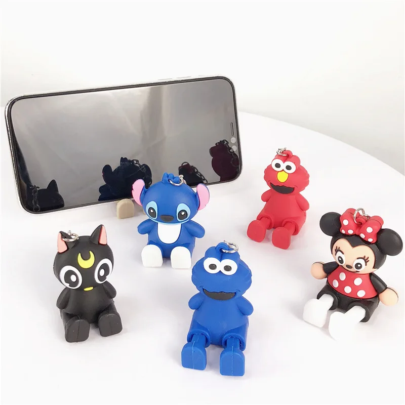 

Mini flexible toy desk keychain phone tablet holder stand for phone case, Custom made