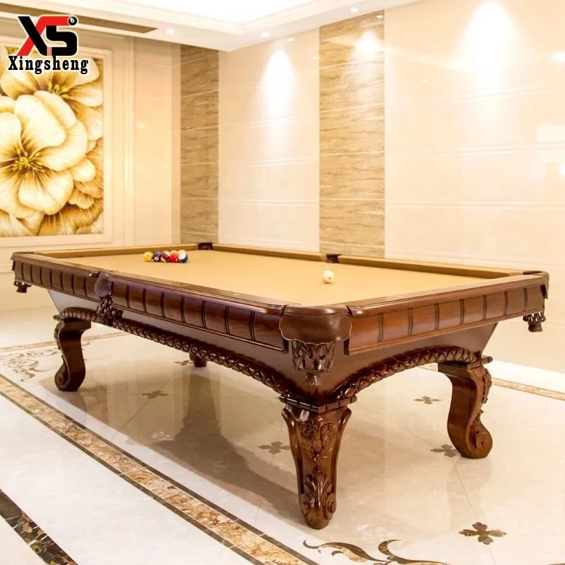 

Wholesale standard size 7ft/8ft/9ft solid wood slate carved billiard pool table