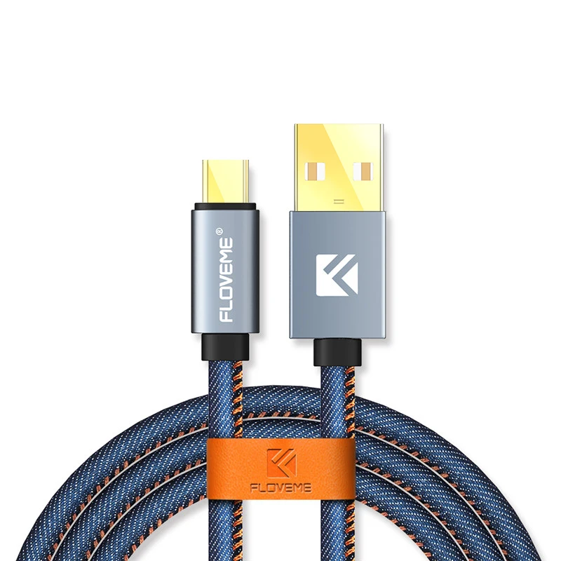 

Free Shipping Fashionable Jeans Design 30cm Mobile Phone Charging Cable FLOVEME Cell Phone Charger Cable