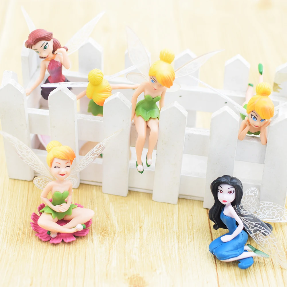 

6 Pieces/Set Flower Pixie Fairy Miniature Figurine Dollhouse Garden Ornament Decoration Resin Crafts Figurines Micro landscape