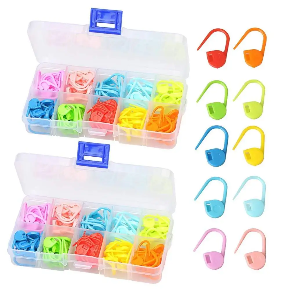 

Heirtronic Assorted Color Crochet Locking Stitch Markers Knitting Stitch Counter Needle Clip with Storage Case,10 Color