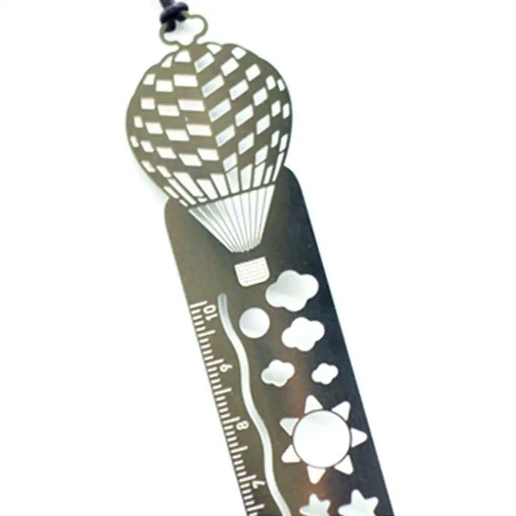 Minzhi Hollow Out Metal Bookmark with Scale Dual Measure Ruler Stationery School Office Supply