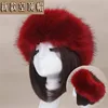 Woman and man fashion fox faux fur russian hats with satin lining/Round top unisex winter cap hats