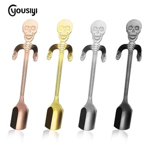 Image of Stainless steel 18/8 hanging cup spoon coffee mixing skeleton spoon