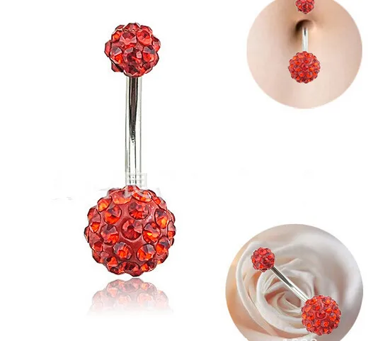 

Wiipu Full Rhinestone Ball 316L Surgical Stainless Steel Belly Button Navel Ring Body Piercing Jewelry Wholesale