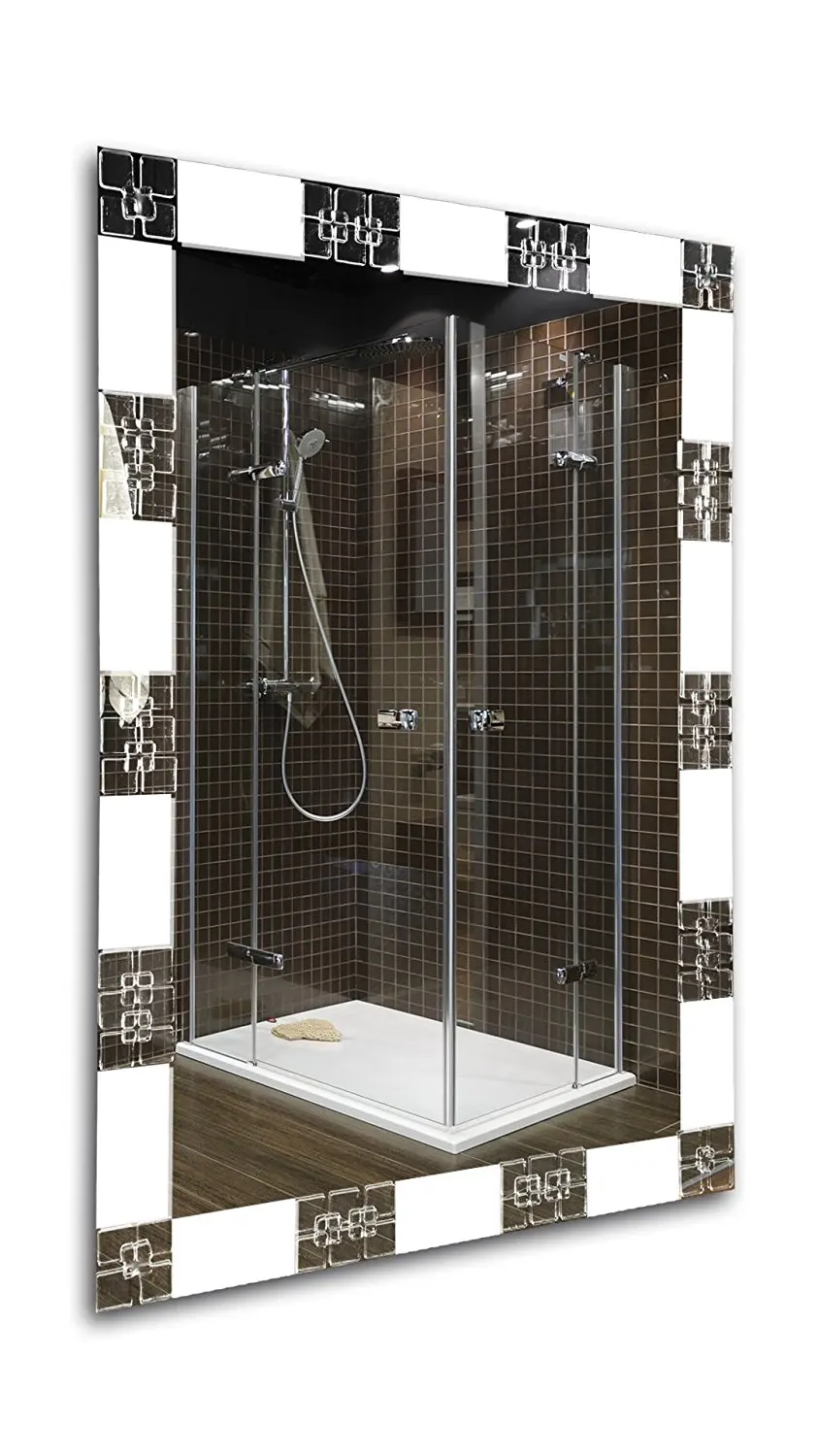 Tilebay LLC Villa Led Lighted Mirror | Bathroom Mirror | Led Make-up Mirror | Glass Accents| 3 Switch Types Available (31x23, Hardwire Switch)