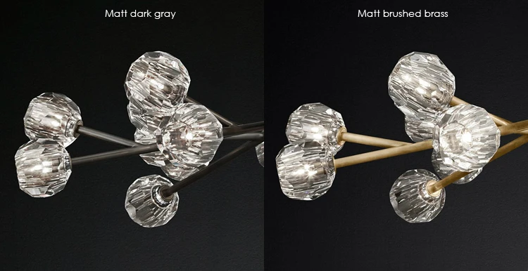 Modern Brass branch big and Luxury G9 LED ball crystal Chandelier pendant light