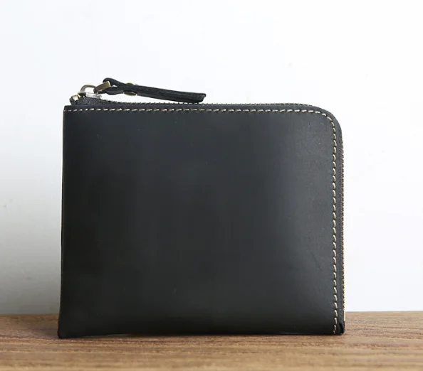 
100% crazy horse leather mini purse zipper small coin wallet for man 