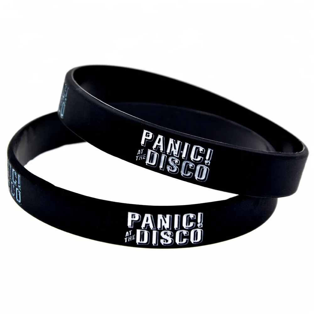 

50PCS Panic at The Disco Silicone Wristband for Music Concert, Black