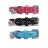 Dot Leather Dog Collars Crystal Accessories Buckle Dog Collar Pink