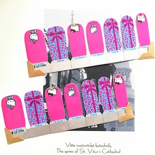 Sky blue Pink hellow cat child Nail Arts Nail Sticker Waterproof Nail Decal Sticker Gel Polish