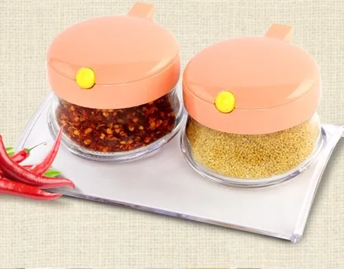 wholesale transparent glass salt pot condiment bottle spice