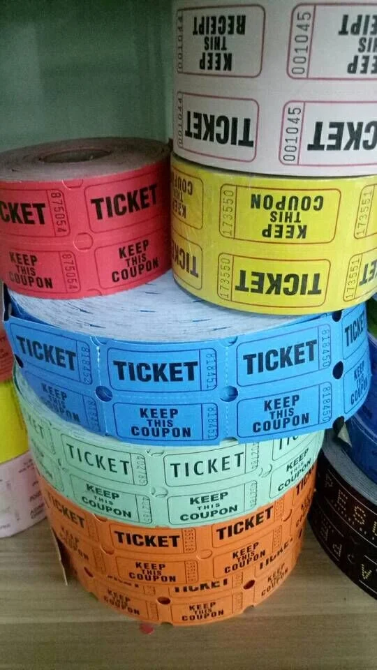 
Deposit High Quantity Carnival Tickets Double custom ticket roll arcade ticket roll printing 