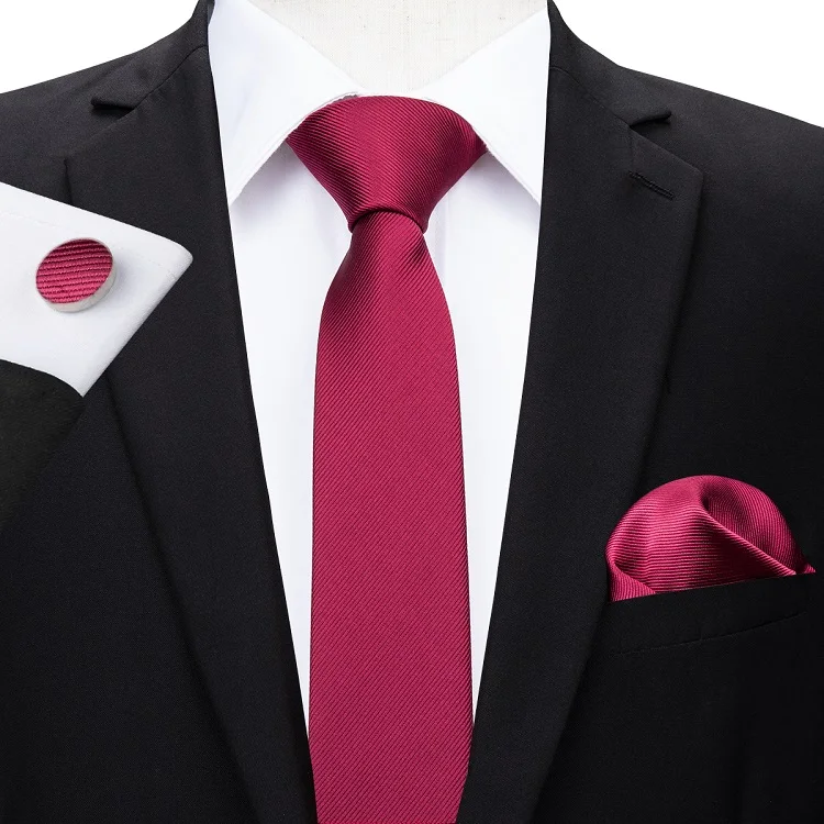 Slim corbata bordaux rojo Edel satén corbata clásica corbata Maroon burdeos