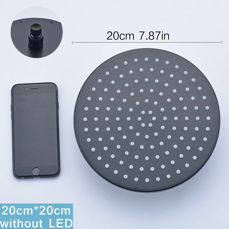 Ceiling Mounted Rain Shower Head Thermostatic Valve Mixer Tap Hand Sprayer 6