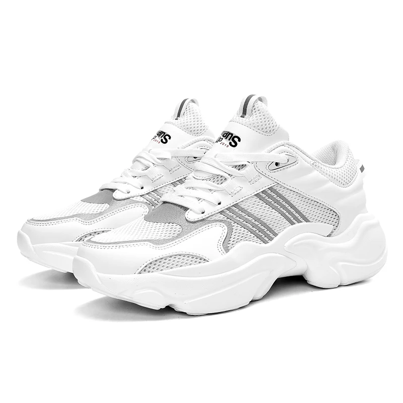 

shine shoes Reflective breathable mesh sports casual men's wild men's white shoes fashion Sneakers