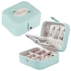 Women's Useful Mini stud earrings rings Jewelry Box Travel Portable Makeup PU Jewelry Box