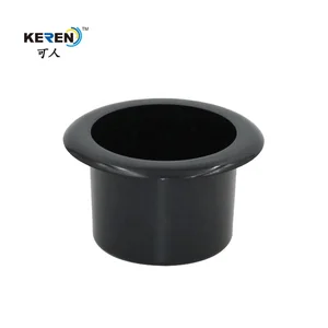 Image of 2" deep black cooling cup holder plastic sofa cup holder for furniture