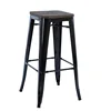Colorful Iron Bar Stool wood seat Cheap Price Chairs Stools