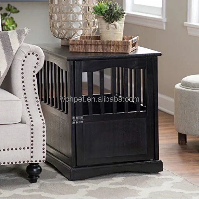 Dog Crate Kennel Cage Bed Night Stand And Table Wood Furniture Cave Pet Dog House Room Large Size Black Buy Dog Hair Dryer Stand Pet Dry Room Rooms To Go Outdoor Furniture Product