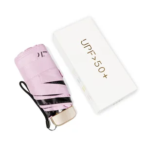 Wholesale New design Mini sunscreen five fold umbrellas to prevent UV, sunny, rain and sunshade 5 fold umbrella