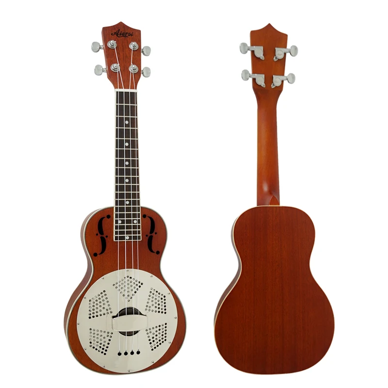 

Wholesale price Aiersi brand Wooden Tenor Resonator Ukulele for sale