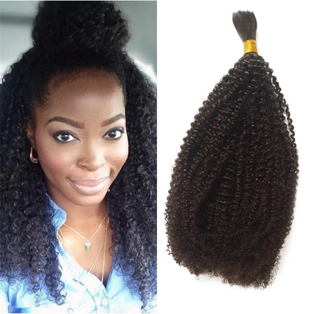 

10A Indian Remy Human Hair Afro Kinky Curly Human Hair Bulk No Weft for Braiding