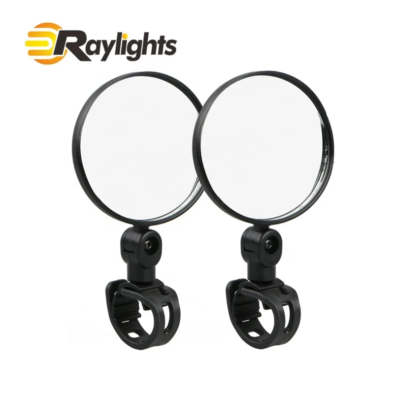 

2-pack Bundle Universal Mountain Road Bike Cycling Bicycle Mini Rotary Rearview Handlebar Glass Mirror, Black