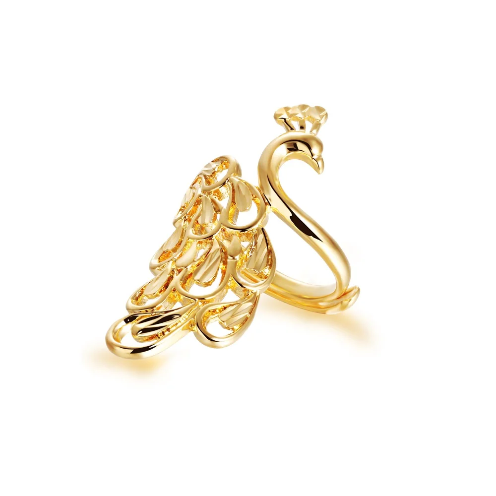 Delicate Peacock Open Adjustable Ring Vintage Style Hand - Temu