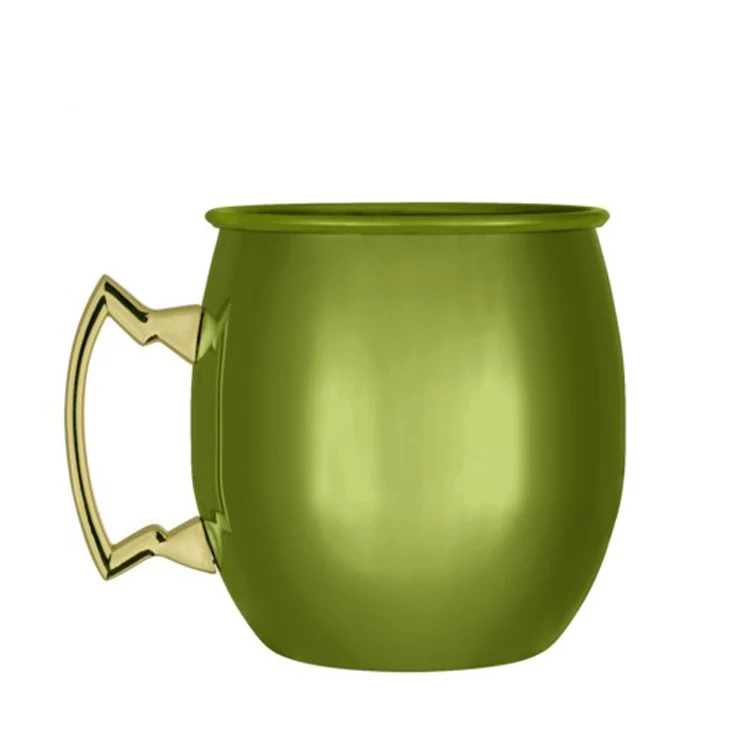 Huabiao 16oz Plastic Moscow Mule Copper Plated Mugs Set With Handle