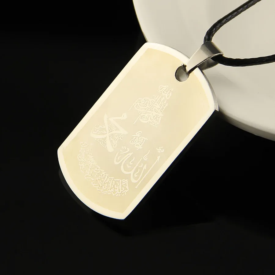 Religious Necklaces Mens Military Army Style Dog Tags Chain Mens Muslim