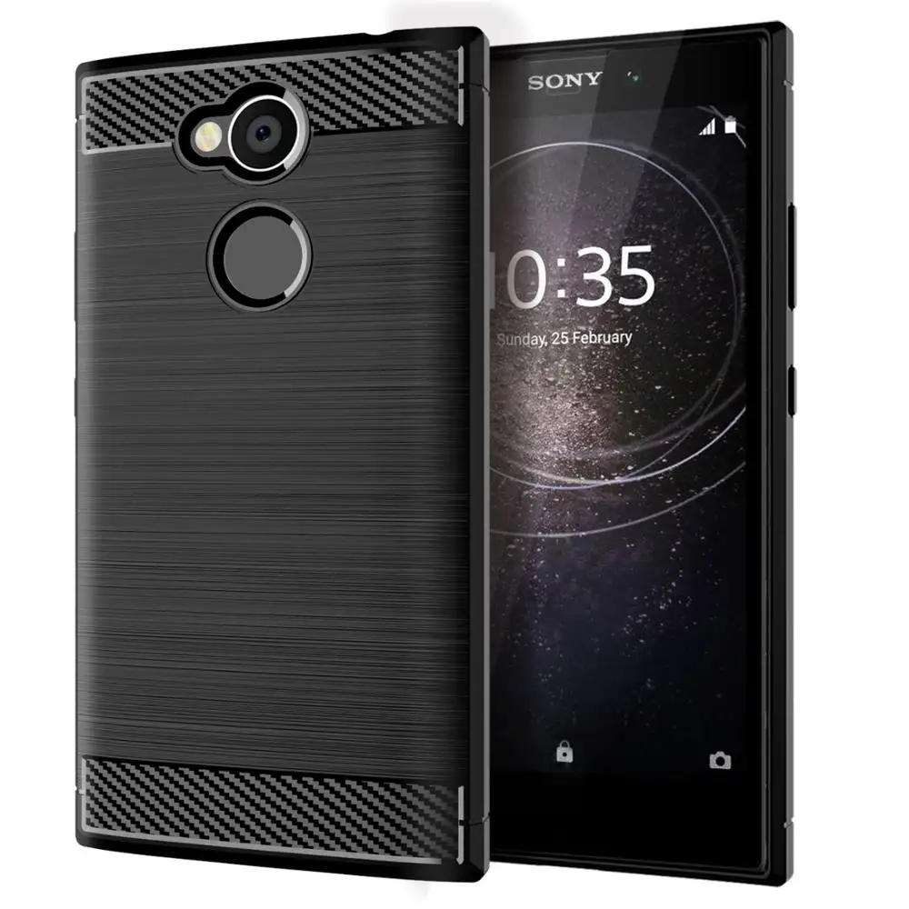

Carbon Fiber Shockproof Soft TPU Back Cover mobile Phone Case For Sony Xperia L2