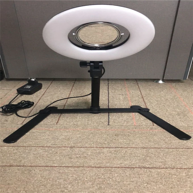 wholesales cheapest 8inch mini selfie stick 120leds Selfie Ring Light with Makeup Mirror